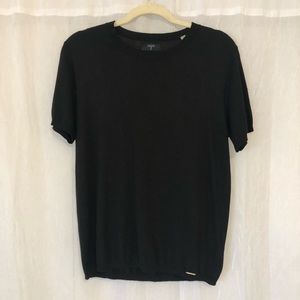 Tahari Short Sleeve High Neck Blouse